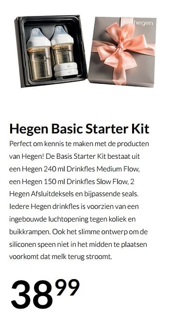 Aanbiedingen Hegen basic starter kit - Hegen - Geldig van 21/09/2021 tot 18/10/2021 bij Babypark