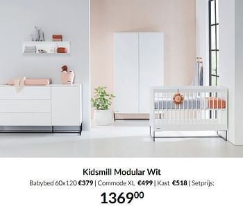 Aanbiedingen Kidsmill modular wit - Kidsmill - Geldig van 21/09/2021 tot 18/10/2021 bij Babypark