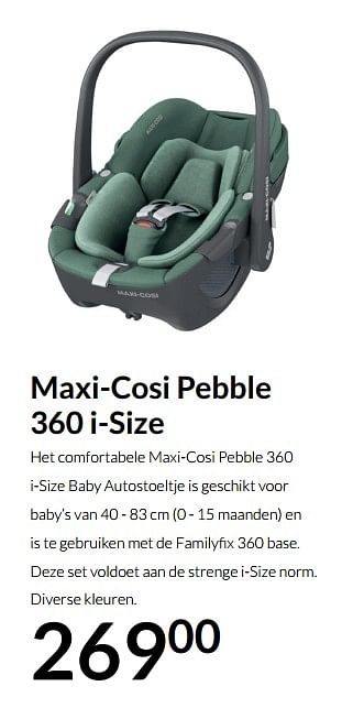 Aanbiedingen Maxi-cosi pebble 360 i-size - Maxi-cosi - Geldig van 21/09/2021 tot 18/10/2021 bij Babypark