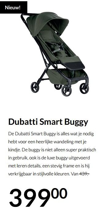 Aanbiedingen Dubatti smart buggy - Dubatti  - Geldig van 21/09/2021 tot 18/10/2021 bij Babypark