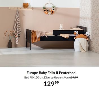 Aanbiedingen Europe baby felix ii peuterbed - Europe baby - Geldig van 21/09/2021 tot 18/10/2021 bij Babypark