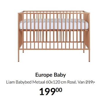 Aanbiedingen Europe baby liam babybed metaal - Europe baby - Geldig van 21/09/2021 tot 18/10/2021 bij Babypark
