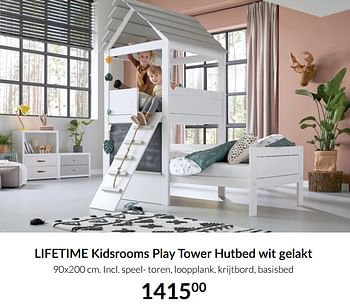 Aanbiedingen Lifetime kidsrooms play tower hutbed wit gelakt - Lifetime - Geldig van 21/09/2021 tot 18/10/2021 bij Babypark