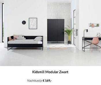Aanbiedingen Kidsmill modular zwart nachtkastje - Kidsmill - Geldig van 21/09/2021 tot 18/10/2021 bij Babypark