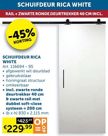 Aanbiedingen Schuifdeur rica white - Geldig van 05/10/2021 tot 01/11/2021 bij Zelfbouwmarkt