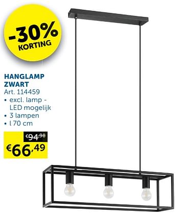 Aanbiedingen Hanglamp zwart - Geldig van 05/10/2021 tot 01/11/2021 bij Zelfbouwmarkt