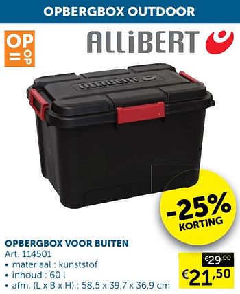 Aanbiedingen Opbergbox voor buiten - Allibert - Geldig van 05/10/2021 tot 01/11/2021 bij Zelfbouwmarkt