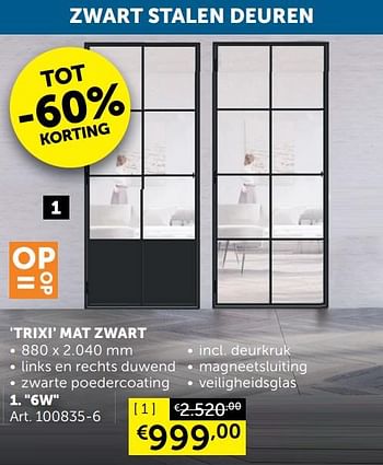 Aanbiedingen Trixi mat zwart 6w - Geldig van 05/10/2021 tot 01/11/2021 bij Zelfbouwmarkt