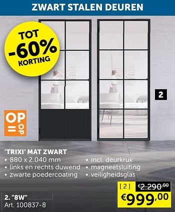 Aanbiedingen Trixi mat zwart 8w - Geldig van 05/10/2021 tot 01/11/2021 bij Zelfbouwmarkt