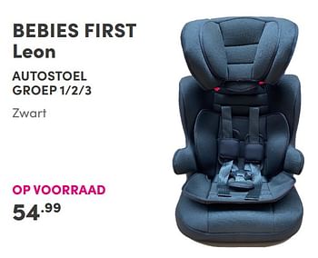 Aanbiedingen Bebies first leon autostoel - bebiesfirst - Geldig van 26/09/2021 tot 02/10/2021 bij Baby & Tiener Megastore