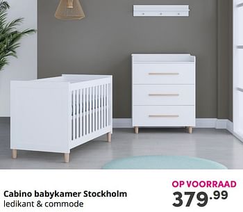 Aanbiedingen Cabino babykamer stockholm - Cabino - Geldig van 26/09/2021 tot 02/10/2021 bij Baby & Tiener Megastore
