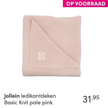 Aanbiedingen Jollein ledikantdeken basic knit pale pink - Jollein - Geldig van 26/09/2021 tot 02/10/2021 bij Baby & Tiener Megastore
