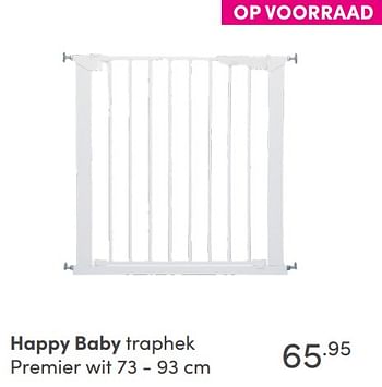 Aanbiedingen Happy baby traphek premier wit - Happybaby - Geldig van 26/09/2021 tot 02/10/2021 bij Baby & Tiener Megastore