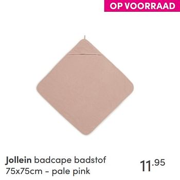 Aanbiedingen Jollein badcape badstof - pale pink - Jollein - Geldig van 26/09/2021 tot 02/10/2021 bij Baby & Tiener Megastore