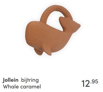 Aanbiedingen Jollein bijtring whale caramel - Jollein - Geldig van 26/09/2021 tot 02/10/2021 bij Baby & Tiener Megastore