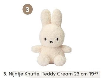 Aanbiedingen Nijntje knuffel teddy cream - Nijntje - Geldig van 26/09/2021 tot 02/10/2021 bij Baby & Tiener Megastore
