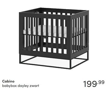 Aanbiedingen Cabino babybox dayley zwart - Cabino - Geldig van 26/09/2021 tot 02/10/2021 bij Baby & Tiener Megastore