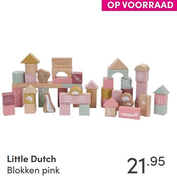 Aanbiedingen Little dutch blokken pink - Little Dutch - Geldig van 26/09/2021 tot 02/10/2021 bij Baby & Tiener Megastore