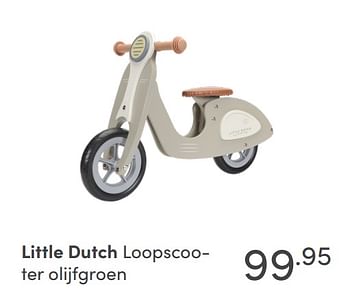 Aanbiedingen Little dutch loopscooter olijfgroen - Little Dutch - Geldig van 26/09/2021 tot 02/10/2021 bij Baby & Tiener Megastore