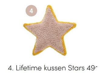 Aanbiedingen Lifetime kussen stars - Lifetime - Geldig van 26/09/2021 tot 02/10/2021 bij Baby & Tiener Megastore
