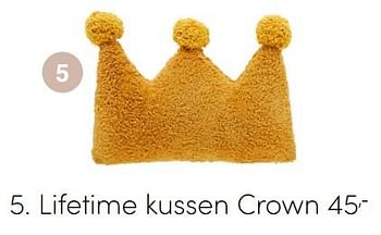 Aanbiedingen Lifetime kussen crown - Lifetime - Geldig van 26/09/2021 tot 02/10/2021 bij Baby & Tiener Megastore
