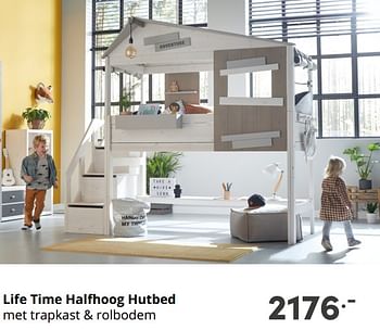 Aanbiedingen Life time halfhoog hutbed - Lifetime - Geldig van 26/09/2021 tot 02/10/2021 bij Baby & Tiener Megastore