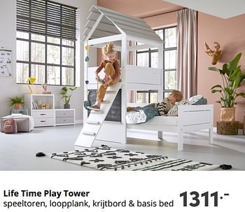 Aanbiedingen Life time play tower - Lifetime - Geldig van 26/09/2021 tot 02/10/2021 bij Baby & Tiener Megastore