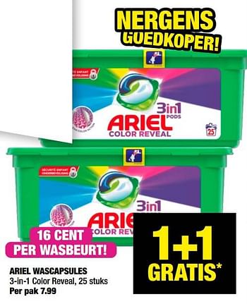 Aanbiedingen Ariel wascapsules - Ariel - Geldig van 27/09/2021 tot 10/10/2021 bij Big Bazar