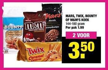 Aanbiedingen Mars twix bounty of m+m`s koek - Huismerk - Big Bazar - Geldig van 27/09/2021 tot 10/10/2021 bij Big Bazar