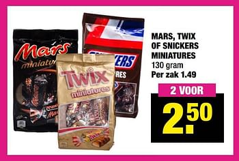 Aanbiedingen Mars twix of snickers miniatures - Huismerk - Big Bazar - Geldig van 27/09/2021 tot 10/10/2021 bij Big Bazar