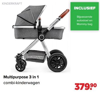 Aanbiedingen Kinderkraft multipurpose 3 in 1 combi-kinderwagen - Kinderkraft - Geldig van 27/09/2021 tot 23/10/2021 bij Baby-Dump