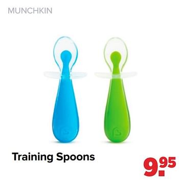 Aanbiedingen Munchkin training spoons - Munchkin - Geldig van 27/09/2021 tot 23/10/2021 bij Baby-Dump