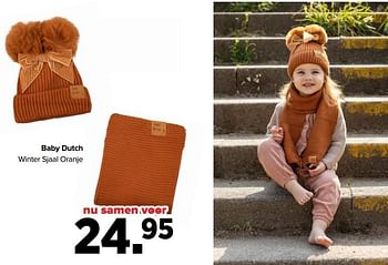 Aanbiedingen Baby dutch winter sjaal oranje - Huismerk - Baby-Dump - Geldig van 27/09/2021 tot 23/10/2021 bij Baby-Dump