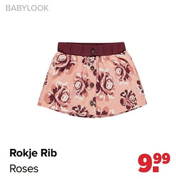 Aanbiedingen Rokje rib roses - Huismerk - Baby-Dump - Geldig van 27/09/2021 tot 23/10/2021 bij Baby-Dump