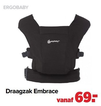 Aanbiedingen Ergobaby draagzak embrace - ERGObaby - Geldig van 27/09/2021 tot 23/10/2021 bij Baby-Dump