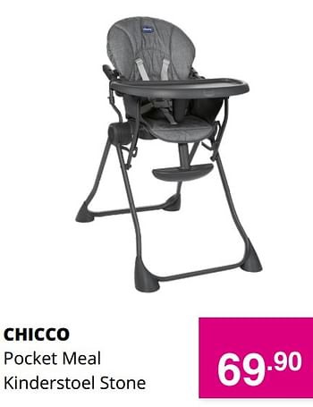 Aanbiedingen Chicco pocket meal kinderstoel stone - Chicco - Geldig van 03/10/2021 tot 10/10/2021 bij Baby & Tiener Megastore