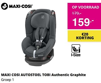 Aanbiedingen Maxi cosi autostoel tobi authentic graphite - Maxi-cosi - Geldig van 03/10/2021 tot 10/10/2021 bij Baby & Tiener Megastore