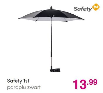 Aanbiedingen Safety 1st paraplu zwart - Safety 1st - Geldig van 03/10/2021 tot 10/10/2021 bij Baby & Tiener Megastore