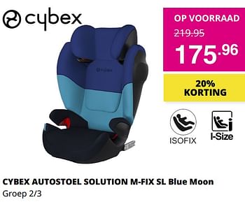 Aanbiedingen Cybex autostoel solution m-fix sl blue moon - Cybex - Geldig van 03/10/2021 tot 10/10/2021 bij Baby & Tiener Megastore