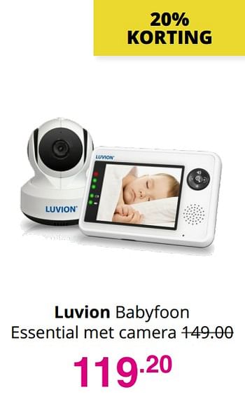 Aanbiedingen Luvion babyfoon essential met camera - Luvion - Geldig van 03/10/2021 tot 10/10/2021 bij Baby & Tiener Megastore