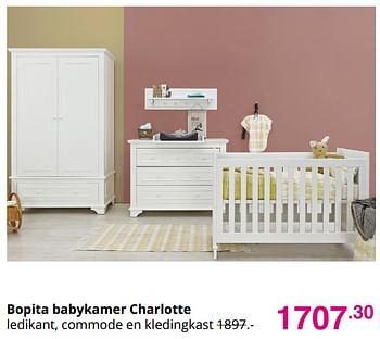 Aanbiedingen Bopita babykamer charlotte - Bopita - Geldig van 03/10/2021 tot 10/10/2021 bij Baby & Tiener Megastore