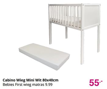 Aanbiedingen Cabino wieg mini wit - Cabino - Geldig van 03/10/2021 tot 10/10/2021 bij Baby & Tiener Megastore