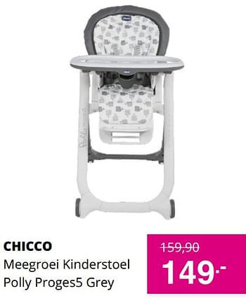 Aanbiedingen Chicco meegroei kinderstoel polly proges5 grey - Chicco - Geldig van 03/10/2021 tot 10/10/2021 bij Baby & Tiener Megastore