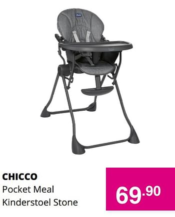 Aanbiedingen Chicco pocket meal kinderstoel stone - Chicco - Geldig van 03/10/2021 tot 10/10/2021 bij Baby & Tiener Megastore
