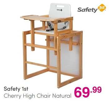 Aanbiedingen Safety 1st cherry high chair natural - Safety 1st - Geldig van 03/10/2021 tot 10/10/2021 bij Baby & Tiener Megastore
