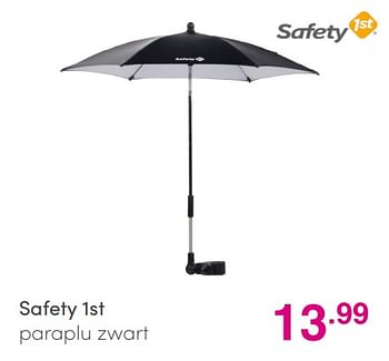 Aanbiedingen Safety 1st paraplu zwart - Safety 1st - Geldig van 03/10/2021 tot 10/10/2021 bij Baby & Tiener Megastore