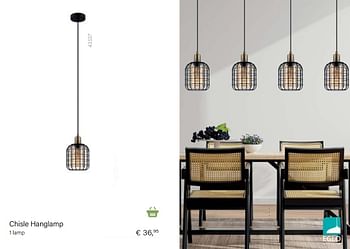 Aanbiedingen Chisle hanglamp 1 lamp - Eglo - Geldig van 04/10/2021 tot 16/11/2021 bij Multi Bazar