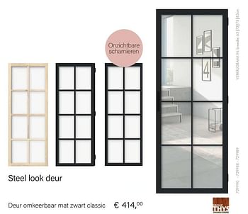 Aanbiedingen Deur omkeerbaar mat zwart classic - Thys - Geldig van 04/10/2021 tot 16/11/2021 bij Multi Bazar