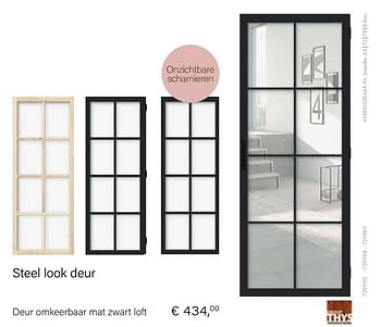 Aanbiedingen Deur omkeerbaar mat zwart loft - Thys - Geldig van 04/10/2021 tot 16/11/2021 bij Multi Bazar