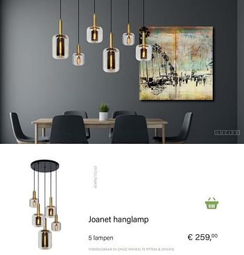 Aanbiedingen Joanet hanglamp 5 lampen - Lucide - Geldig van 04/10/2021 tot 16/11/2021 bij Multi Bazar